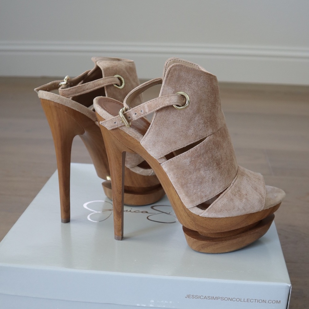 Jessica Simpson Cat Camel Velvet Suede heel, 7